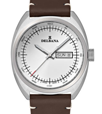 Delbana Locarno with white dial in stainless steel