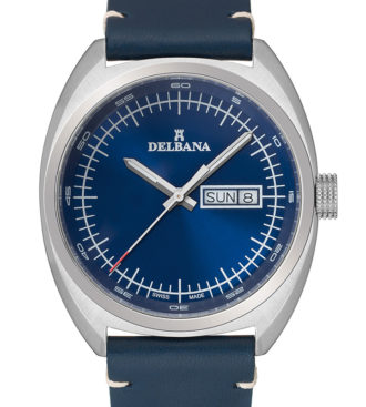 Delbana Locarno with blue dial in stainless steel